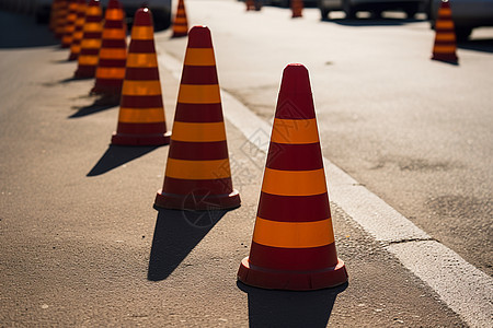 道路施工中的交通锥图片