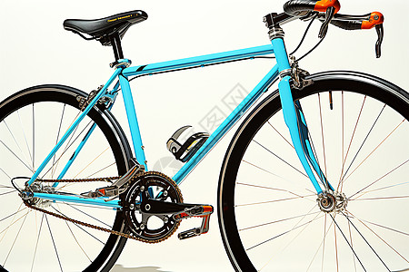 蓝色自行车图片