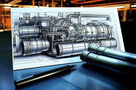工程绘图图纸背景图片