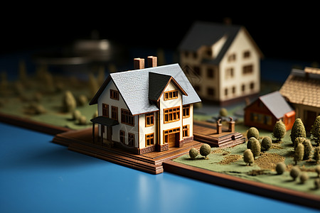微缩乡村别墅模型图片
