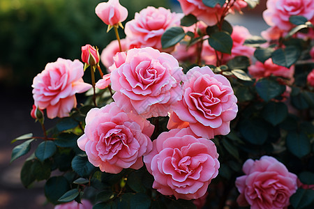 花园里的玫瑰花丛图片