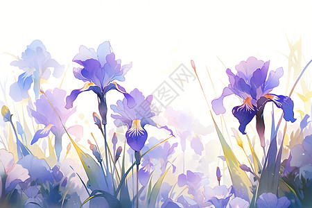 紫色花丛图片