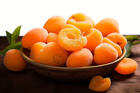 盘子里的美味杏子图片