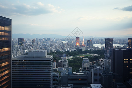 俯瞰城市群建筑背景图片