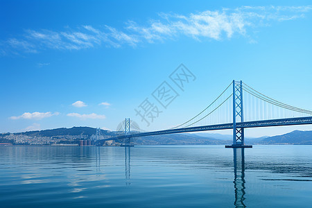 横跨两岸的现代大桥图片