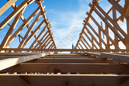 正在施工的木屋建筑背景图片