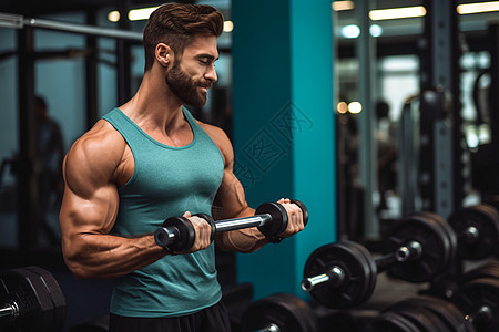 健身房里的肌肉男图片