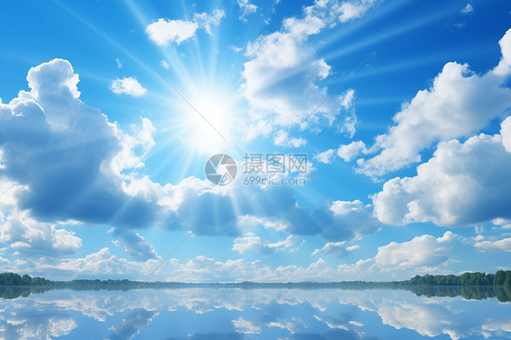 户外的蓝天白云图片