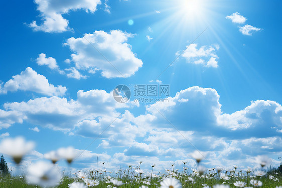 蓝天中的美丽云朵图片