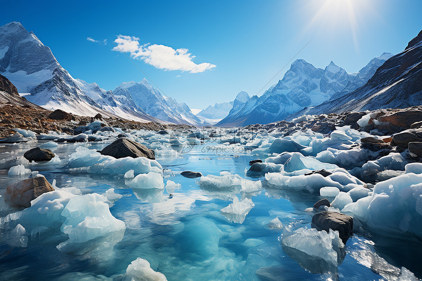 冰山雪峰中的自然奇观图片