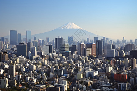 城市建筑群日本都市的地标建筑背景
