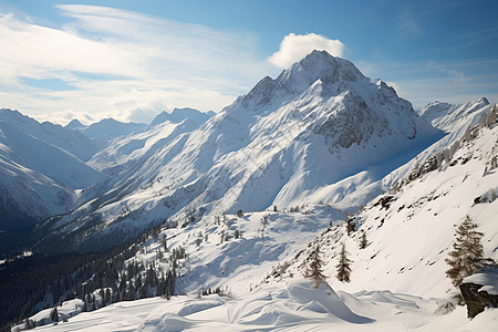 雪山景色山顶景色高清图片