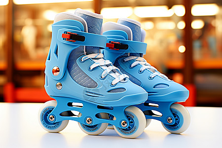 蓝色溜冰鞋图片
