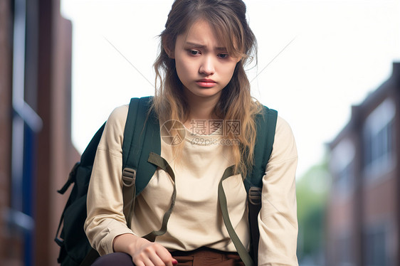 失落的女大学生图片