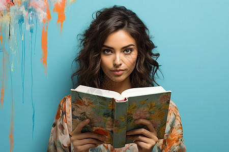 休闲阅读的外国女子背景图片