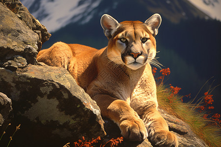 肉食动物的美洲狮背景图片