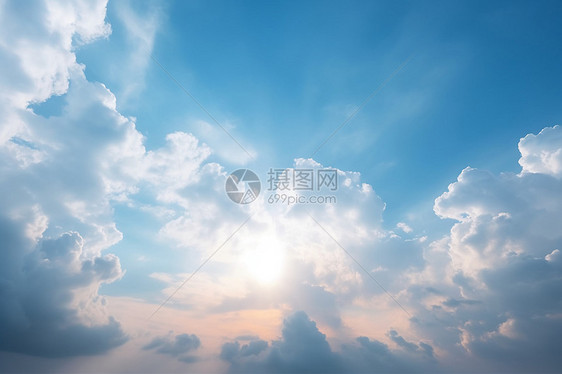 蓝天白云的美丽景观图片