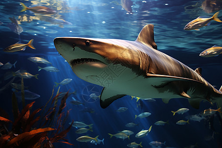 凶猛可怕的鲨鱼背景图片