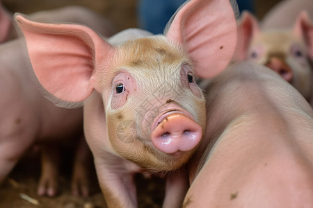 农舍中养殖的猪崽图片