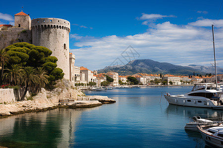 壮观美丽的欧洲海岸城堡建筑图片