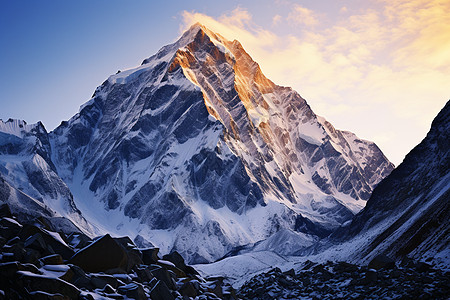 壮丽景色的雪山景观图片