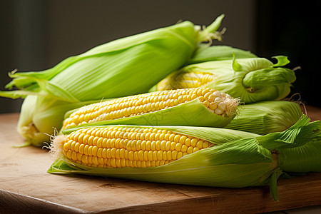 桌面上健康美味的玉米图片