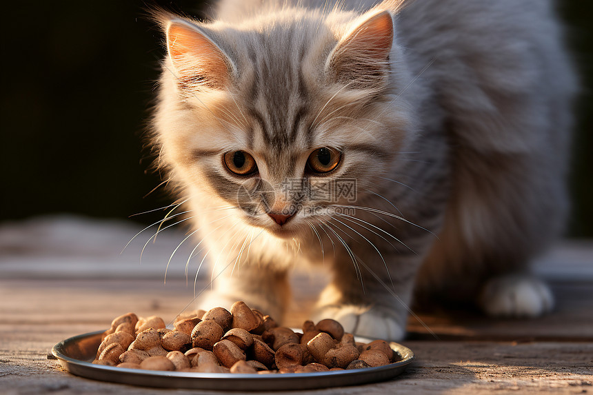 吃饭的宠物猫咪图片