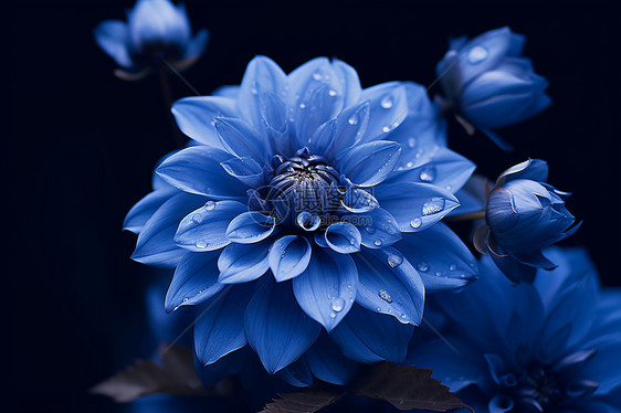 一朵蓝色花朵图片