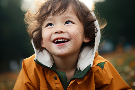 花田里玩耍的小男孩背景图片