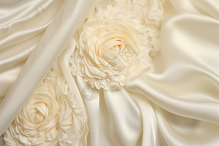 美丽婚纱上的花朵背景图片