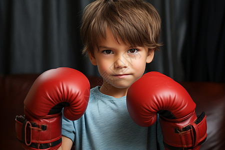 拳击的小男孩图片