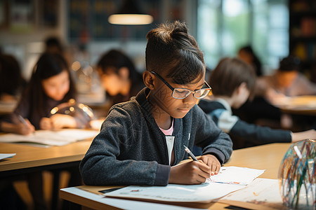 学生在教室上课背景图片