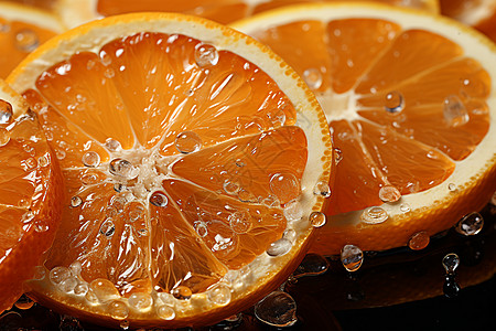 永兴冰糖橙水滴滑落的橙片背景