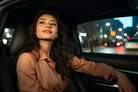 豪华车中的女性背景图片