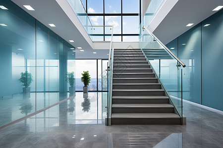 空旷的商业建筑楼梯背景图片