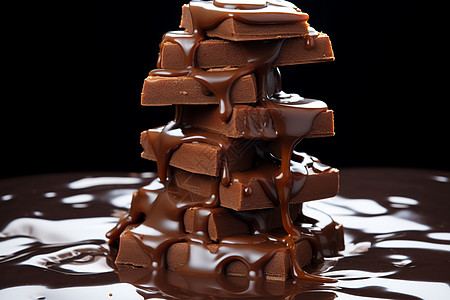 甜蜜诱人的巧克力甜品背景图片