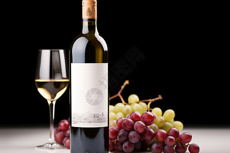 红酒与葡萄美食背景图片