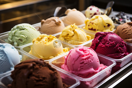 冰淇淋的多种口味图片