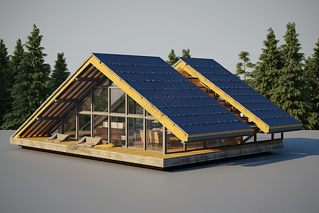 现代太阳能房屋建筑图片