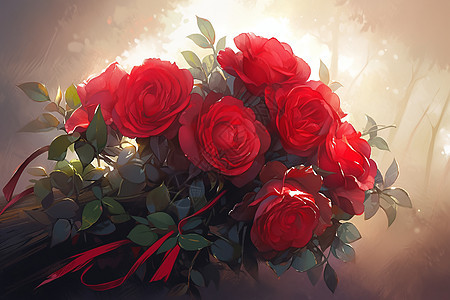 玫瑰盛开的浪漫画卷图片
