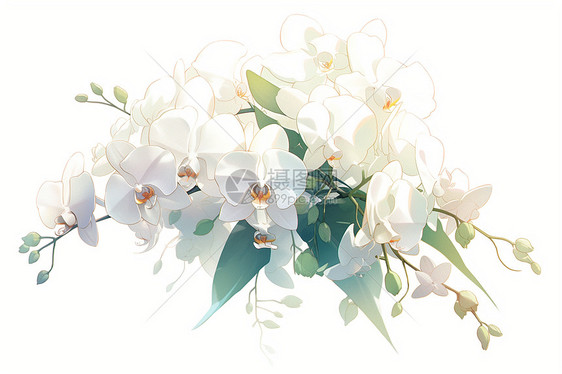 白色兰花花束图片