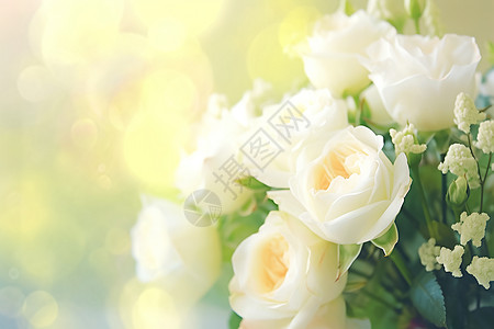 白色花束清新的白色玫瑰背景