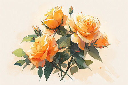 橙色蔷薇图片