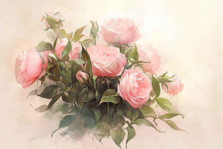 一束粉色玫瑰图片