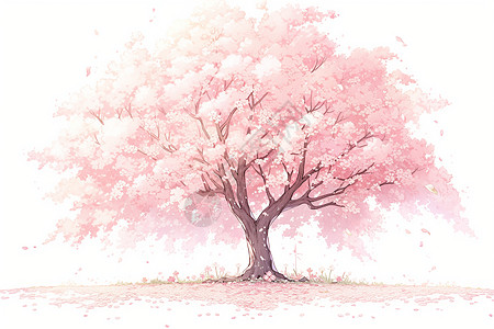 樱花绽放粉色花束高清图片
