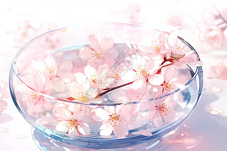 春樱在碗中盛放图片