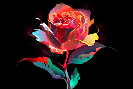 艳丽绽放的玫瑰花朵背景图片