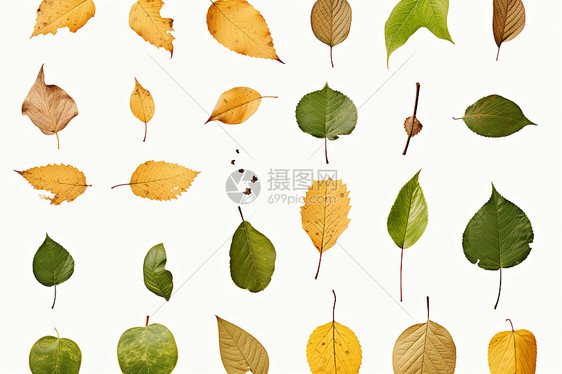 秋季树叶的艺术拼贴图片