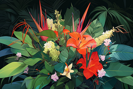 热带花束中的丛林之美图片