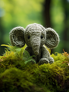 草丛中的大象玩具图片